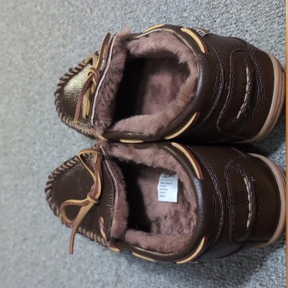 L.L. Bean Wicked Good Moccasins Moosehide Slipper Chocolate Brown Size 11.0 - Picture 4 of 14